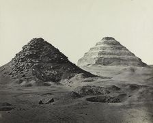 The Pyramids of Saqqara, from the Northeast, 1858. Creator: Francis Frith (British, 1822-1898); William Mackenzie