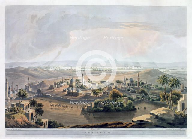 'The Pyramids at Cairo', 1809. Artist: Rawle