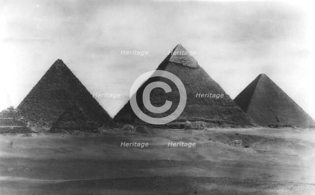 The Pyramids at Giza, Egypt, 1949. Artist: Unknown