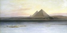 The Pyramids at Gizeh 19th century. Artist: Edward Lear