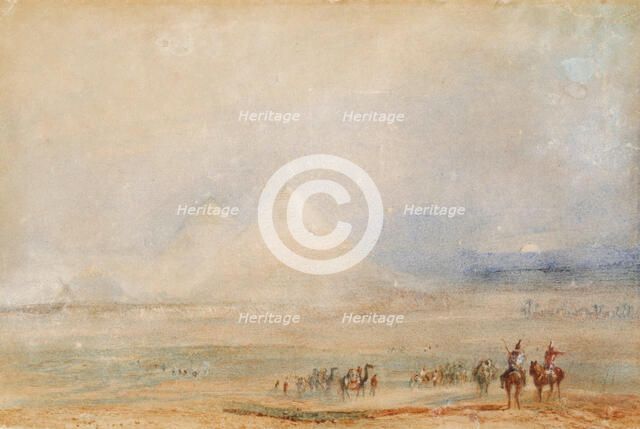 The Pyramids at Gizeh, about 1832. Creator: JMW Turner.