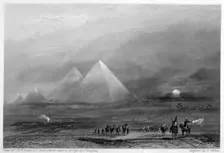 The Pyramids Giza, Egypt, 19th century. Artist: E Finden