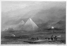 The Pyramids Giza, Egypt, 19th century. Artist: E Finden
