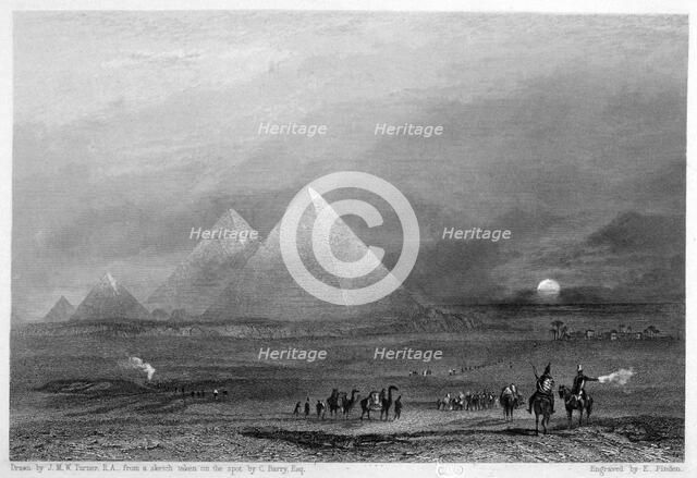 'The Pyramids', Giza, Egypt, 19th century. Artist: E Finden