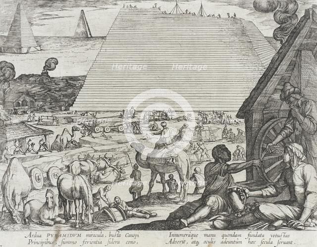 The Pyramids in Egypt, published 1610. Creator: Antonio Tempesta.