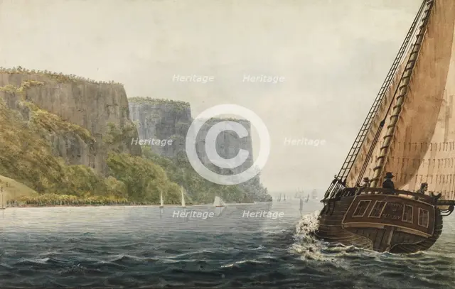 The Packet "Mohawk of Albany" Passing the Palisades, 1811-ca. 1813. Creator: Pavel Petrovic Svin'in.