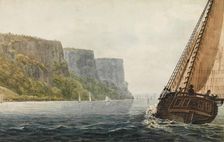 The Packet "Mohawk of Albany" Passing the Palisades, 1811-ca. 1813. Creator: Pavel Petrovic Svin'in