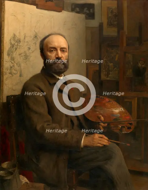The Painter Charles Verlat, late 19th-early 20th century. Creator: Edouard De Jans.