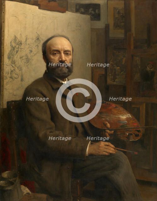 The Painter Charles Verlat, late 19th-early 20th century. Creator: Edouard De Jans.