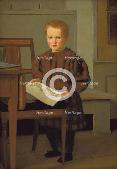 The Painter C.W. Eckersberg's Son Julius in his Fathers Studio at Charlottenborg, 1831. Creator: Christen Købke.