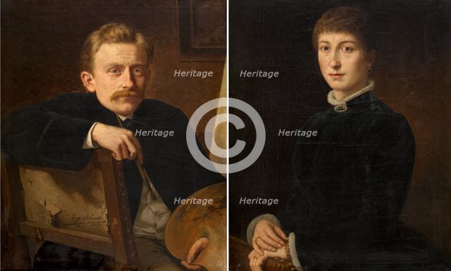 The Painter and Madame Hippolyte Van Soom, 1883. Creator: Eugene Siberdt.
