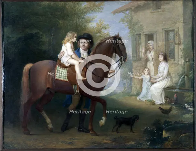 The Painter and his family, in front of a country house, between 1797 and 1798. Creator: Jean Antoine Laurent.