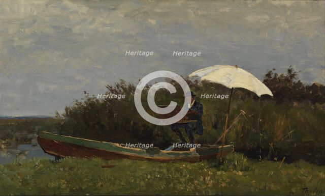 The Painter Gabriël Working in a Boat, 1882. Artist: Tholen, Willem Bastiaan (1860-1931)