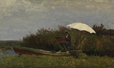 The Painter Gabriël Working in a Boat, 1882. Artist: Tholen, Willem Bastiaan (1860-1931)