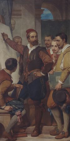 The Painter Denys Calvaert in Bologna, (c1570s), 1862-1872. Creator: Nicaise de Keyser
