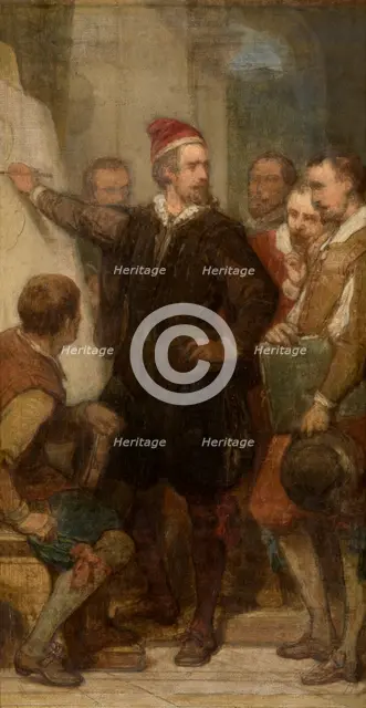 The Painter Denys Calvaert in Bologna, (c1570s), c1860s. Creator: Nicaise de Keyser.