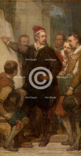 The Painter Denys Calvaert in Bologna, (c1570s), c1860s. Creator: Nicaise de Keyser.