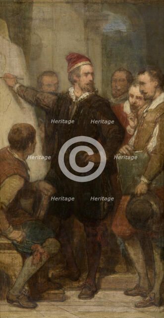 The Painter Denys Calvaert in Bologna, (c1570s), c1860s. Creator: Nicaise de Keyser.