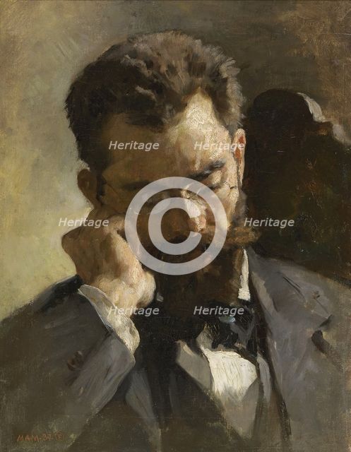 The painter Francisco Pradilla, 1874. Creator: Alejandro Ferrant y Fischermans.
