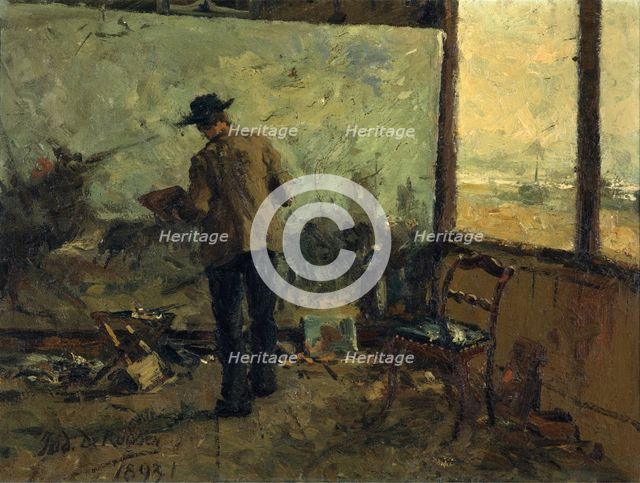 The Painter Franz Courtens, 1893. Creator: Isidore De Rudder.
