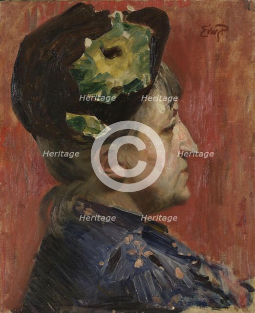 The Painter Kitty Kielland, probably 1880s. Creator: Eilif Peterssen.