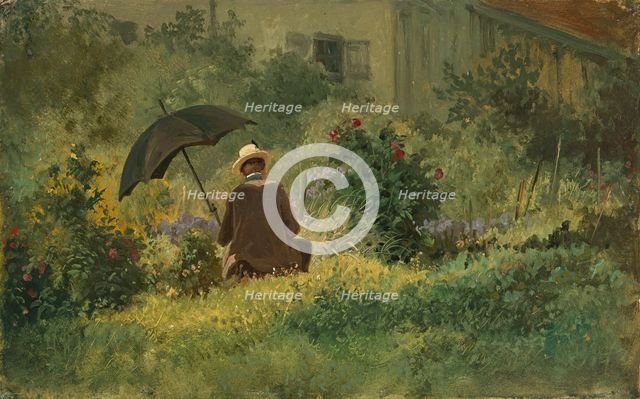 The painter in the garden, ca 1860.