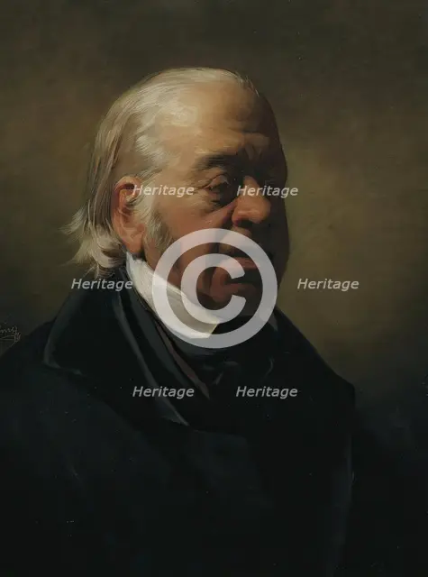 The painter Johann Nepomuk Schödlberger, 1852. Creator: Friedrich von Amerling.