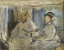The painter Monet in his atelier, 1874. Artist: Manet, Édouard (1832-1883)