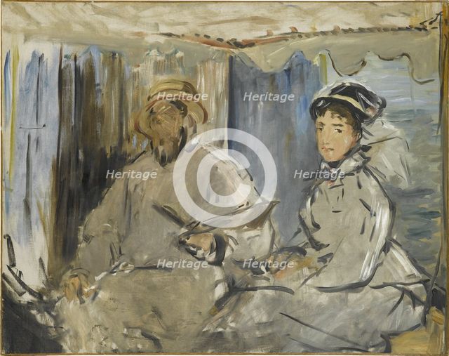 The painter Monet in his atelier, 1874. Artist: Manet, Édouard (1832-1883)