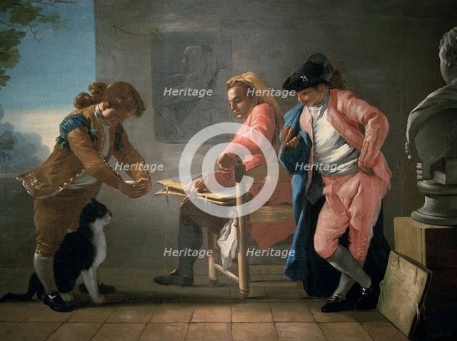 The painter studio', oil on canvas.