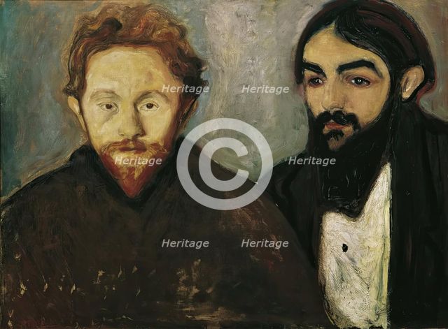The painter Paul Herrmann and the doctor Paul Contard, 1897. Creator: Edvard Munch.