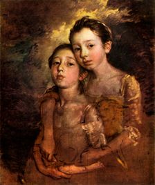 The Painter's Daughters with a Cat c1760, (1944). Creator: Thomas Gainsborough