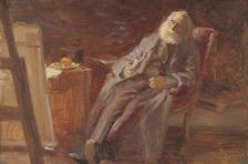 The Painter Vilhelm Kyhn Smoking his Pipe, 1903. Creator: Anna Kirstine Ancher