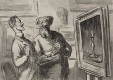 The Painters: A Realist Always Finds Another Realist to Admire Him. Creator: Honoré Daumier (French, 1808-1879)