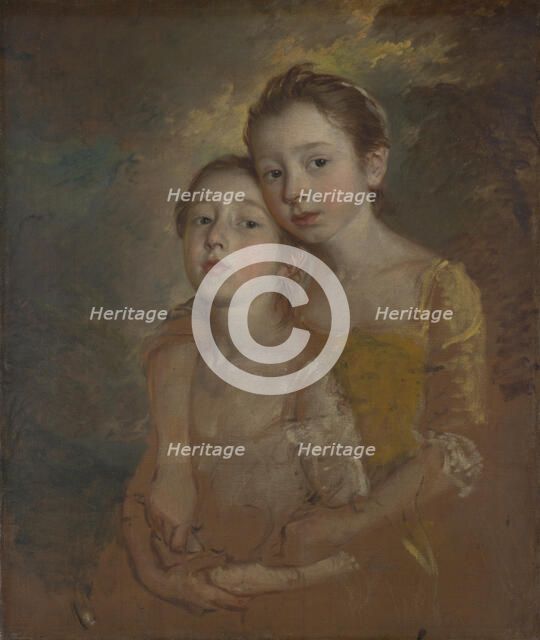 The Painter's Daughters with a Cat, ca 1760. Artist: Gainsborough, Thomas (1727-1788)