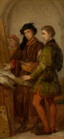 The Painters Jan van Eyck and Rogier van der Weyden, (c1420s). c1860s.. Creator: Nicaise de Keyser