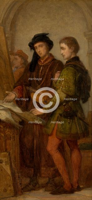 The Painters Jan van Eyck and Rogier van der Weyden, (c1420s). c1860s.. Creator: Nicaise de Keyser.