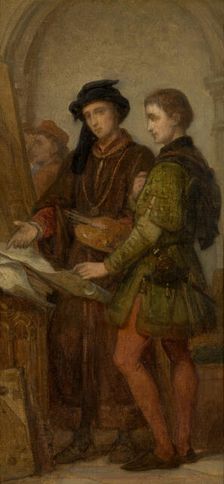 The Painters Jan van Eyck and Rogier van der Weyden, (c1420s). c1860s.. Creator: Nicaise de Keyser