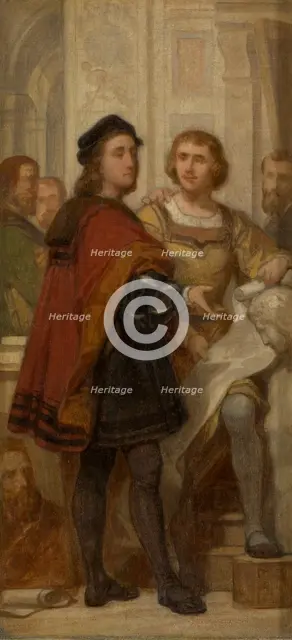The Painters Raphael and Bernard van Orley, (c1510s), c1860s. Creator: Nicaise de Keyser.