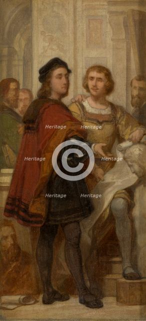 The Painters Raphael and Bernard van Orley, (c1510s), c1860s. Creator: Nicaise de Keyser.