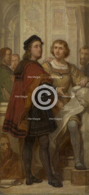 The Painters Raphael and Bernard van Orley, (c1510s), c1860s. Creator: Nicaise de Keyser.