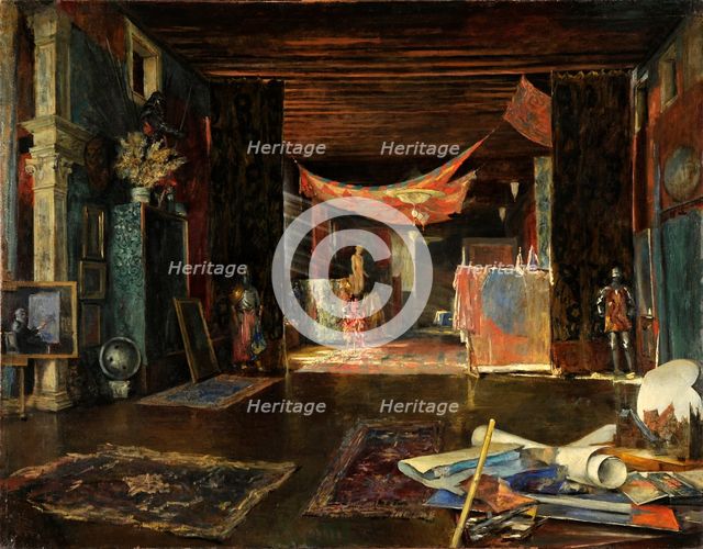 The painter's studio at Palazzo Pesaro Orfei. Creator: Fortuny y Madrazo, Mariano (1871-1949).