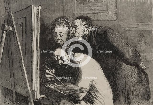 The Painters: The Painters and the Bourgeois. Creator: Honoré Daumier (French, 1808-1879).