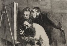 The Painters: The Painters and the Bourgeois. Creator: Honoré Daumier (French, 1808-1879)