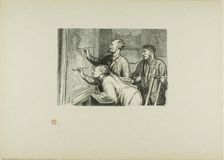 The Paintings Exhibition of 1868: Giving it the last touch, 1868, printed 1920. Creator: Etienne Carjat