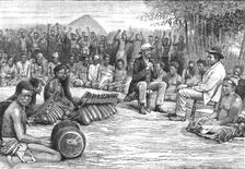 The Palaver between Lewanika and Mr. F.E. Lochner; acting on behalf of The British South... 1891. Creator: Unknown