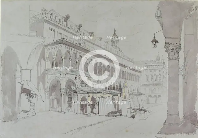 The Palazzo della Ragione and Piazza delle Erbe, Padua, May 1841. Artist: John Ruskin.