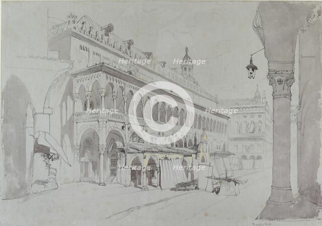 The Palazzo della Ragione and Piazza delle Erbe, Padua, May 1841. Artist: John Ruskin.