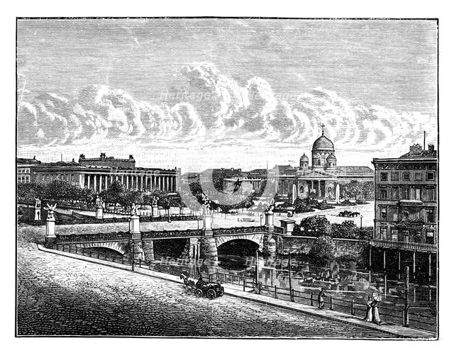 The Palace Bridge and Pleasure Garden, Berlin, Germany. Artist: Unknown
