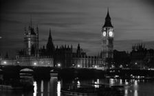 The Palace of Westminster at night, London, 1945-1980. Creator: Eric de Maré